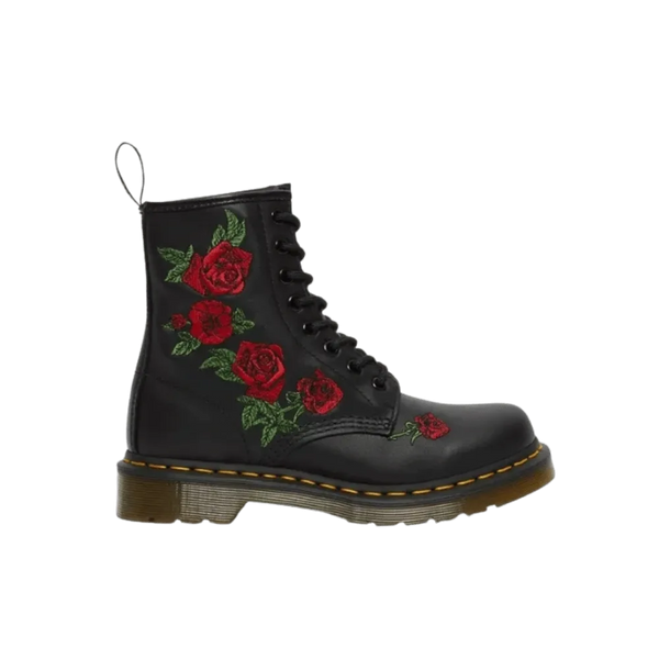Dr Martens 1460 Vonda Floral Leather Lace Up Boots Black