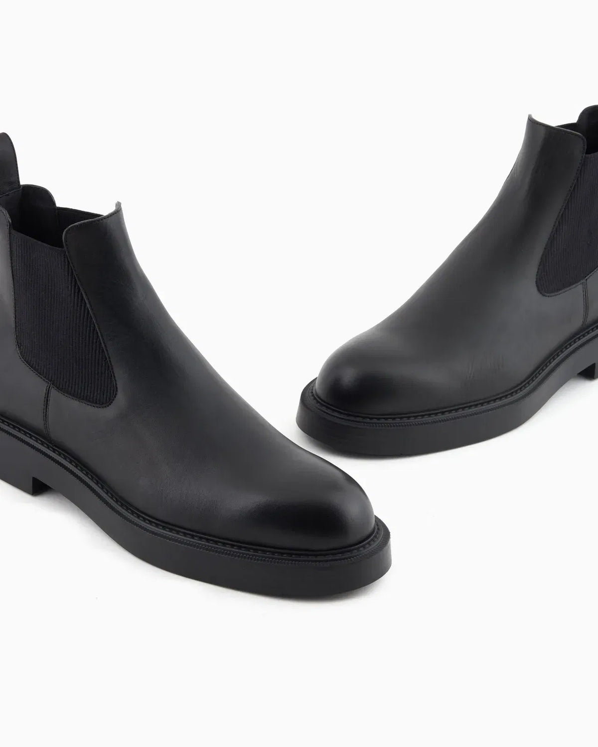 Emporio Armani Emporio Armani Dappled Leather Beatle Boots Black