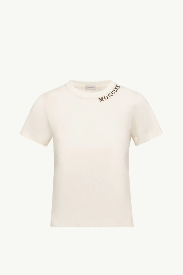 Moncler Moncler Sketch Logo Cotton T-Shirt White White