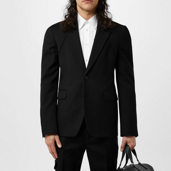 Alexander Mcqueen Alexander Mcqueen Harness Wool Long Sleeve Slim Fit Blazer