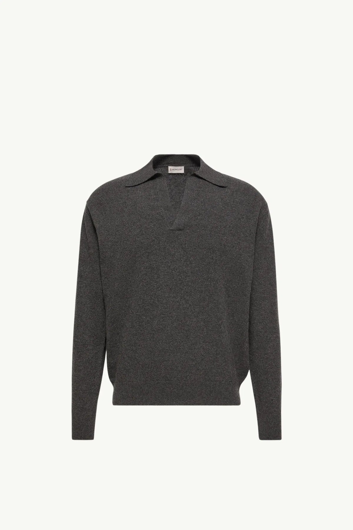 Moncler Moncler Wool & Cashmere Long Sleeve Polo Shirt Black Black
