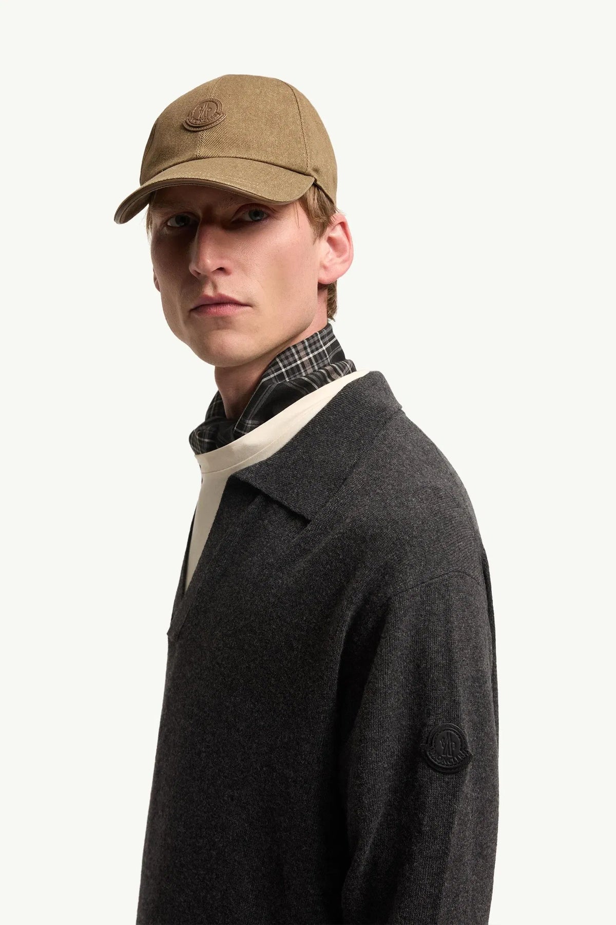 Moncler Moncler Wool & Cashmere Long Sleeve Polo Shirt Black Black