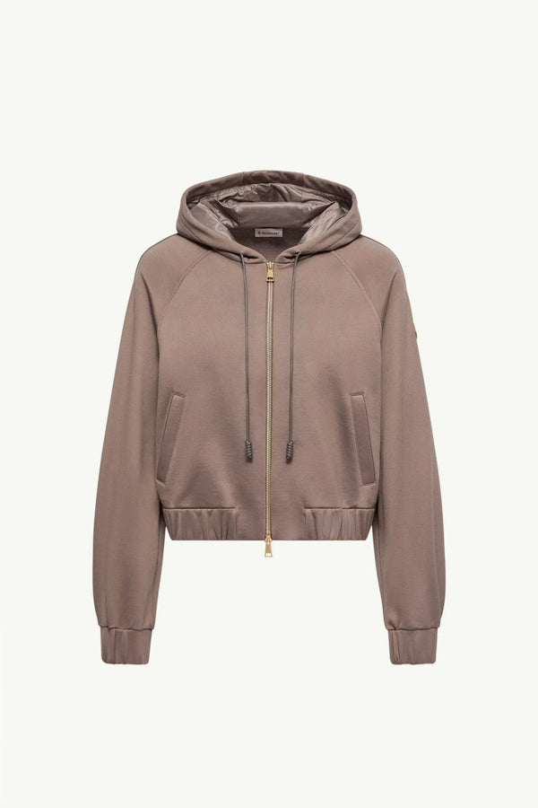 Moncler Moncler Technical Fleece Zip-Up Cardigan Taupe Taupe