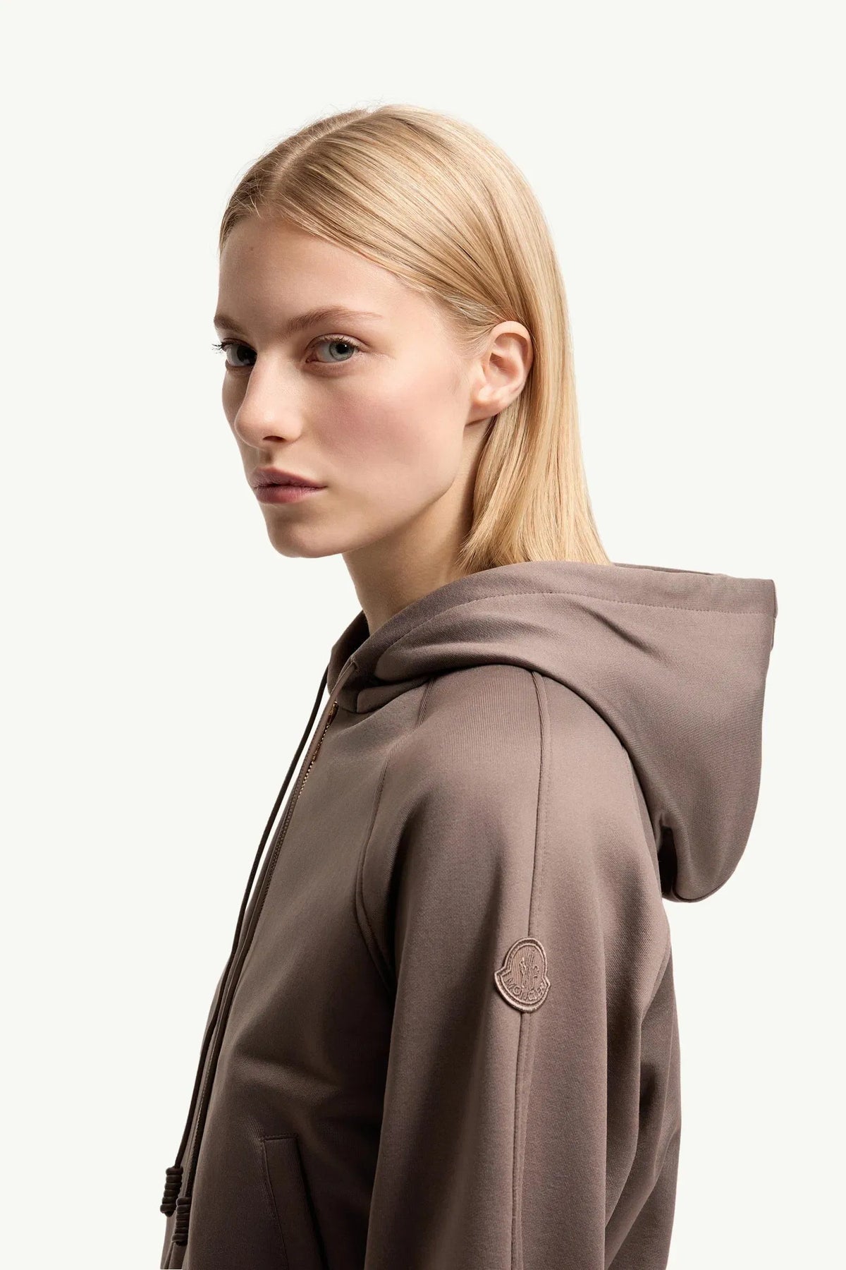 Moncler Moncler Technical Fleece Zip-Up Cardigan Taupe Taupe