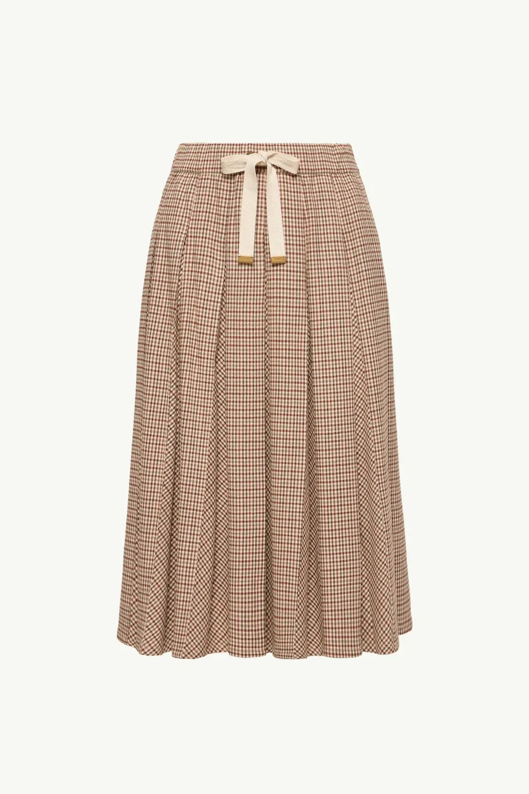 Moncler Moncler Microcheck Midi Wool Skirt Beige Beige