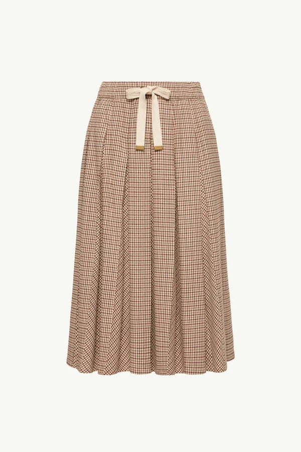 Moncler Moncler Microcheck Midi Wool Skirt Beige Beige