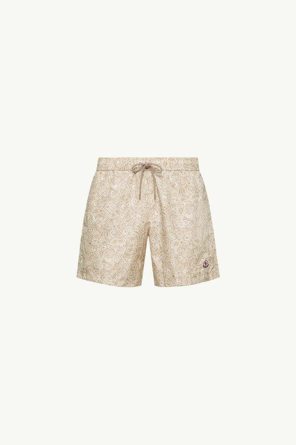 Moncler Moncler Paisley Print Swim Shorts Light Beige Light Beige