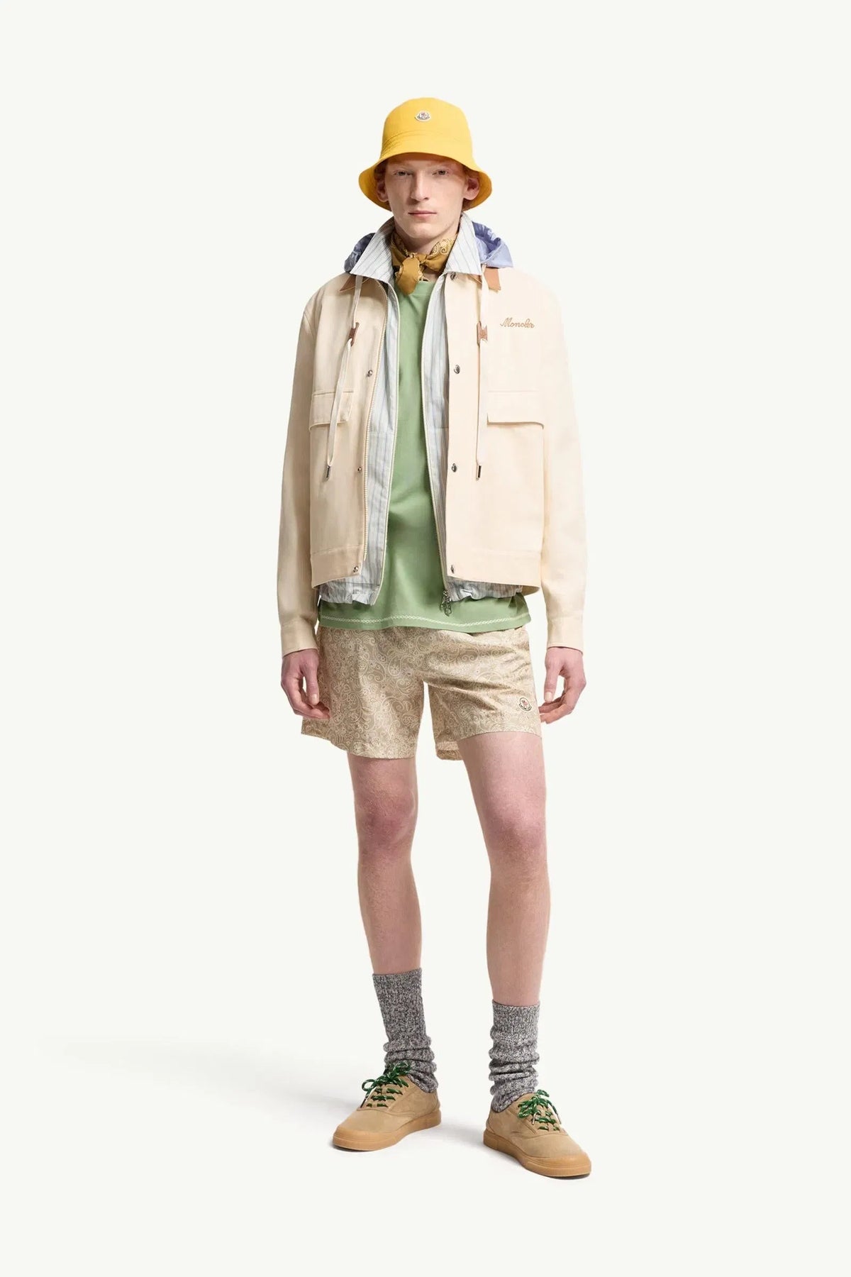 Moncler Moncler Paisley Print Swim Shorts Light Beige Light Beige