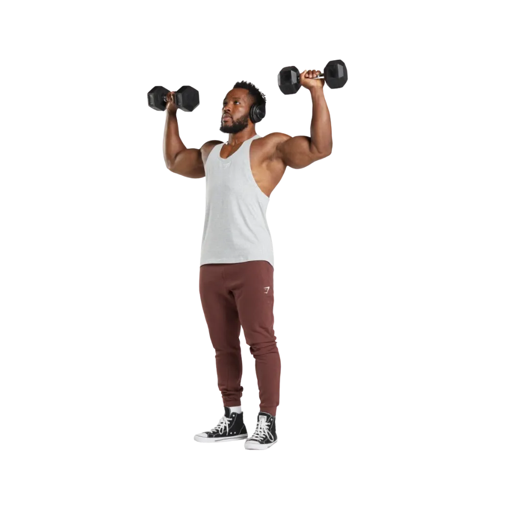 Gymshark React Stringer Slim Fit Light Grey Core Marl