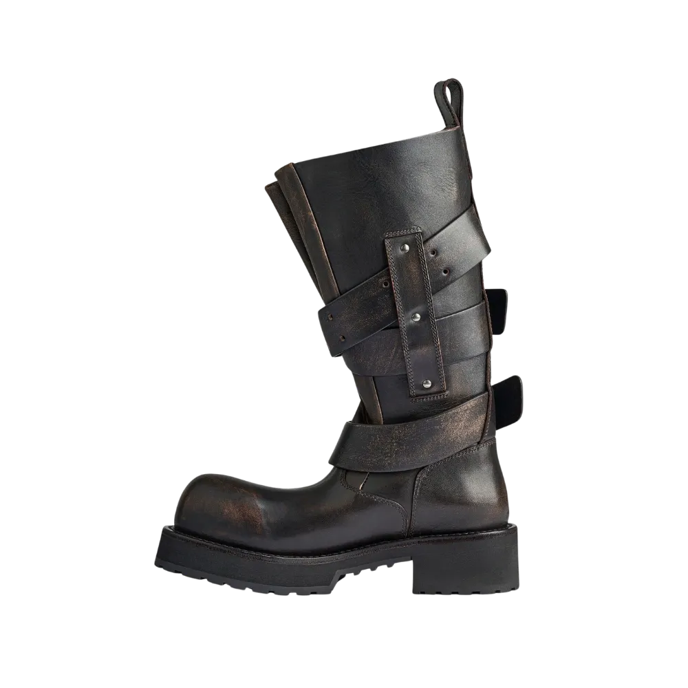 Balenciaga Venom High Boot In Brown