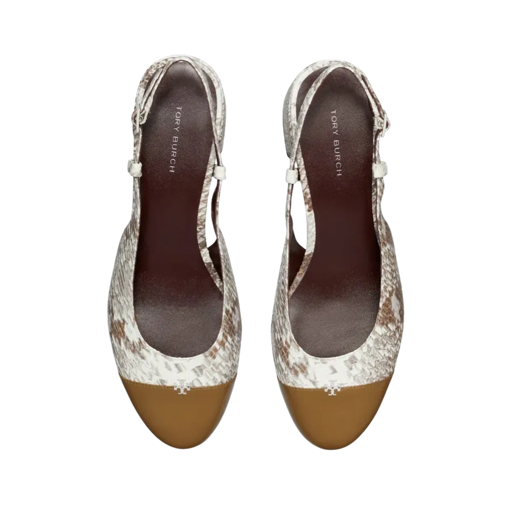 Tory Burch Cap-Toe Slingback Granite Roccia