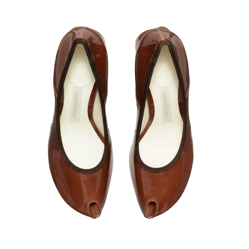 Tory Burch Peep-Toe Pump Russet brown
