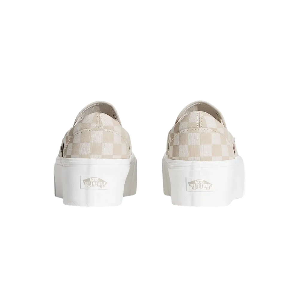 Vans Classic Slip-On Checkerboard Platform Shoe Checkerboard Mushroom Brown