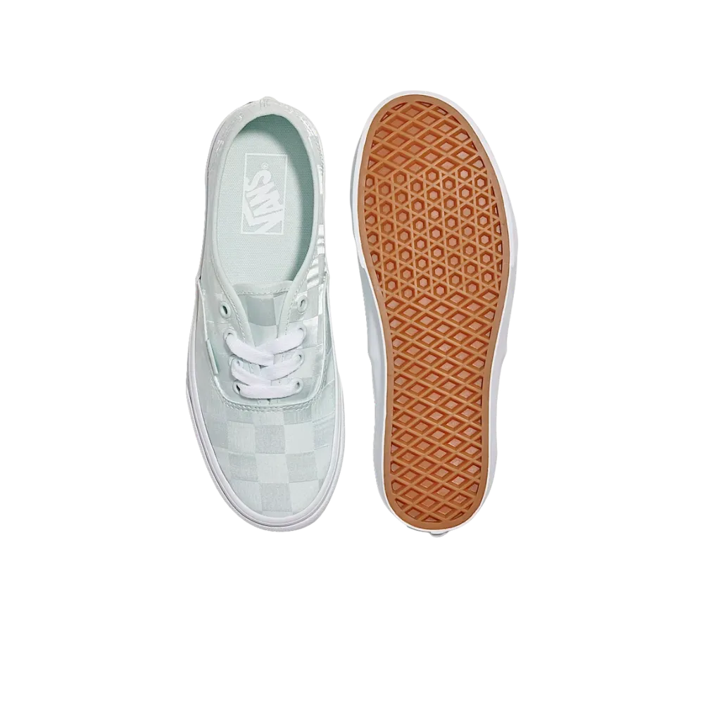 Vans Authentic Checkerboard Satin Shoe Spa Blue