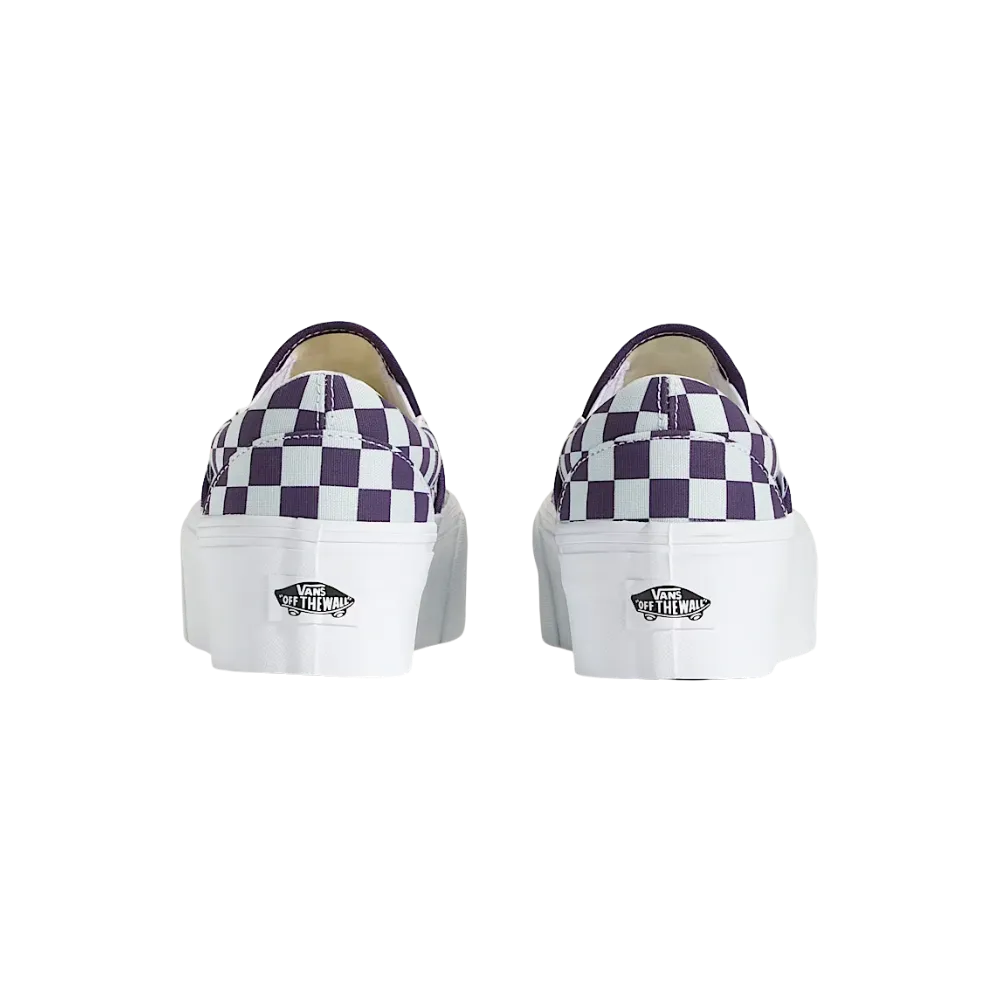 Vans Classic Slip-On Checkerboard Platform Shoe Gothic Grape Purple