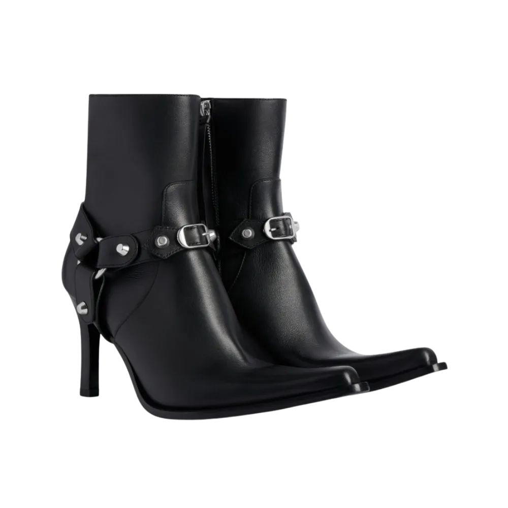 Balenciaga City Bootie With Harness In Black
