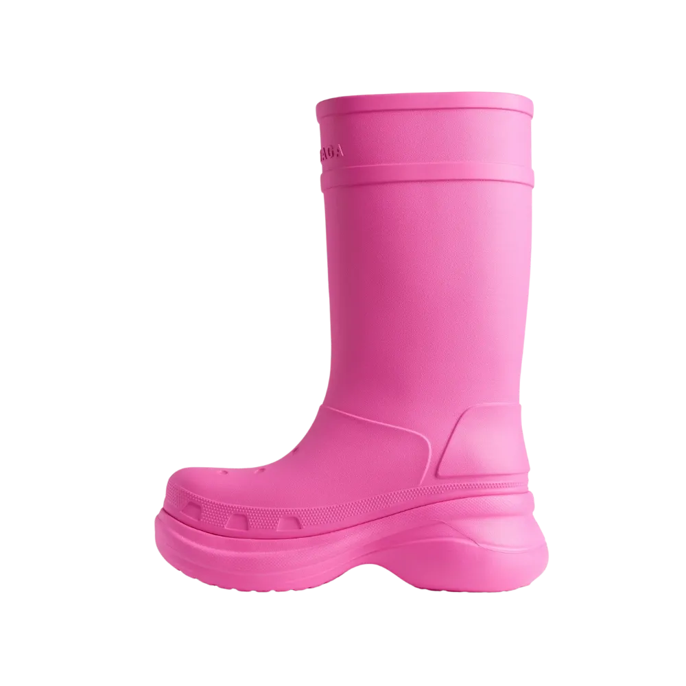 Balenciaga Crocs Boot In Bright Pink