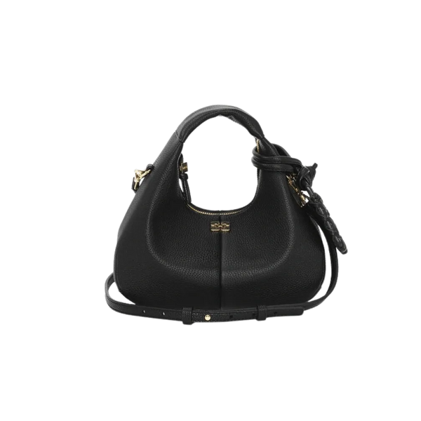 Ganni Black Mini Hobo Bag