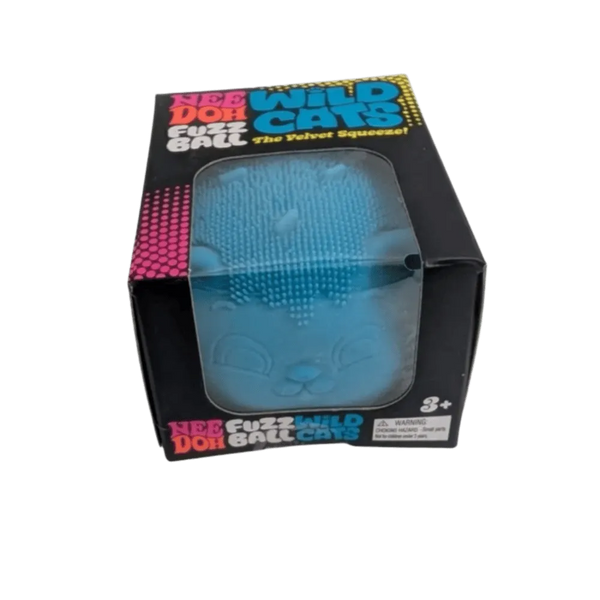 NeeDoh Fuzz Ball Wild Cats Squishy Fidget Toy Blue