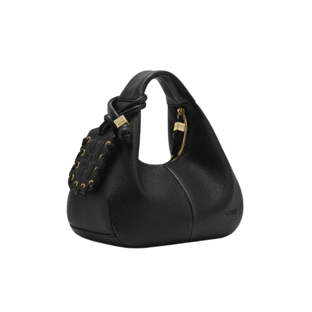 Ganni Black Mini Hobo Bag