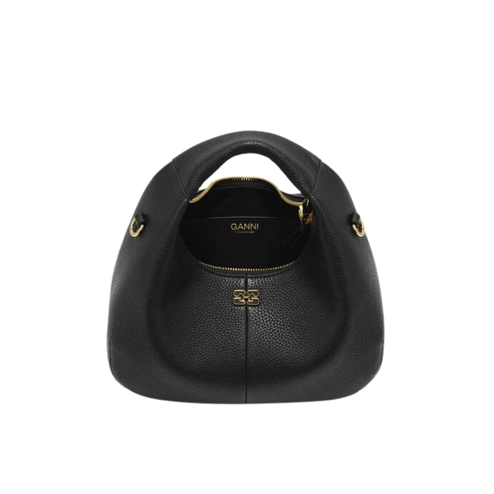 Ganni Black Mini Hobo Bag