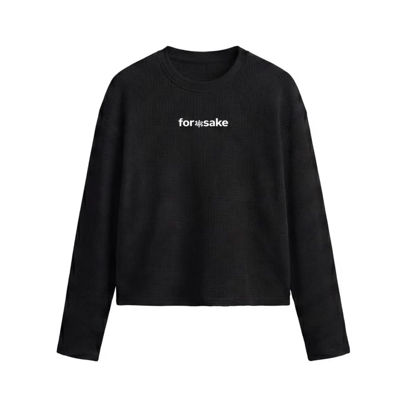 Forfksake Forfksake Afterparty Scenes Waffle Long Sleeve Black