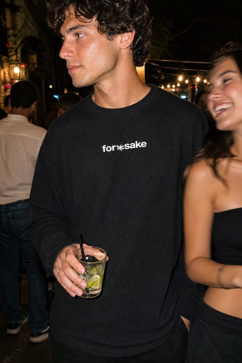 Forfksake Forfksake Afterparty Scenes Waffle Long Sleeve Black