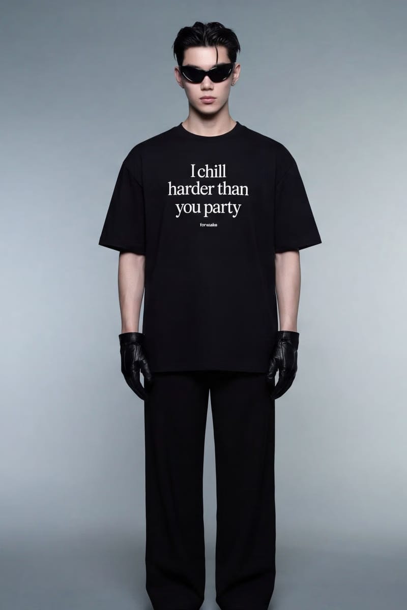 Forfksake Forfksake Chill Harder Than Party T-Shirt Black