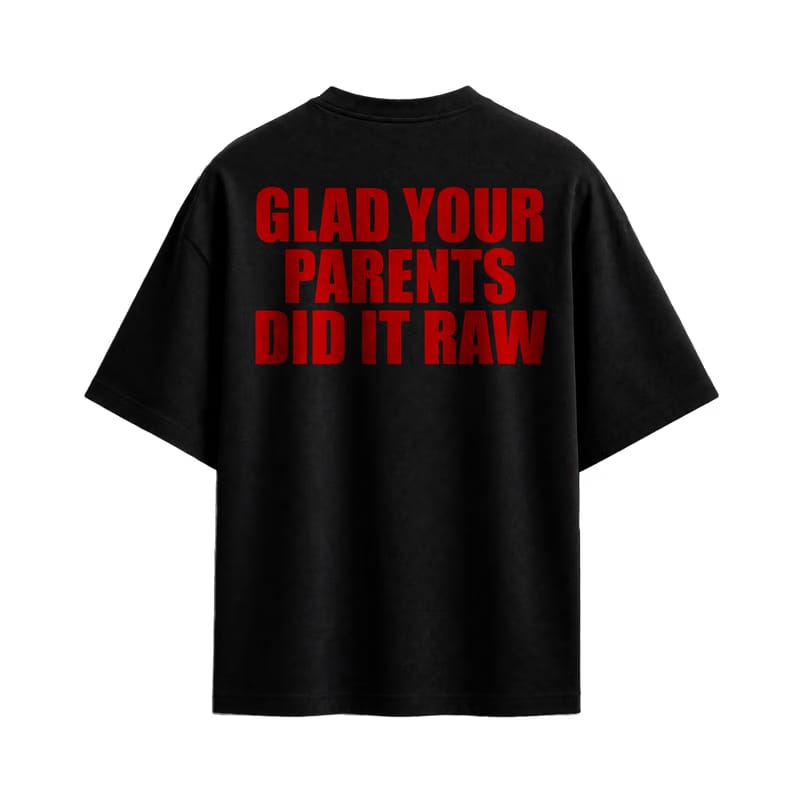 Forfksake Forfksake Glad Your Parents Did It Raw T-Shirt Black