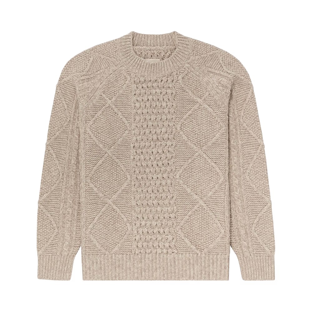 Aimé Leon Dore Aimé Leon Dore Cable Crewneck Sweater Oatmeal