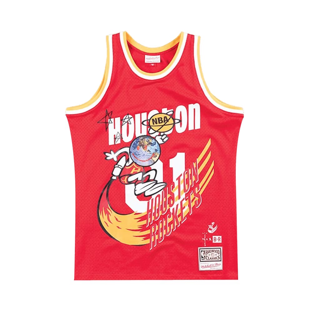 Cactus Jack By Travis Scott Cactus Jack By Travis Scott X Br X Mitchell & Ness Rockets Jersey Red