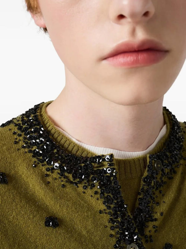 Miu Miu Miu Miu Logo-Detail Cashmere Top