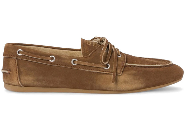 Miu Miu Miu Miu Unlined Suede Loafers Faded Cinnamon (Women's)