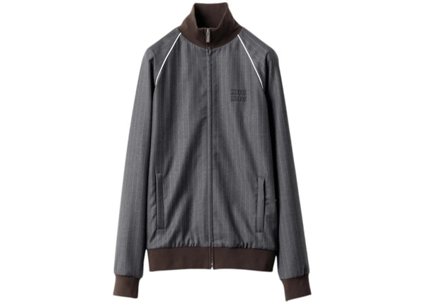 Miu Miu Miu Miu Zippered Blouson Jacket Slate Grey