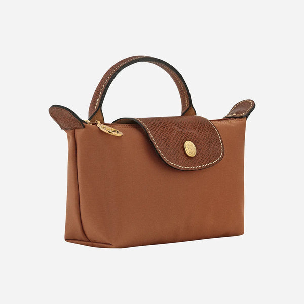 Longchamp Longchamp Le Pliage Original Pouch With Handle Cognac