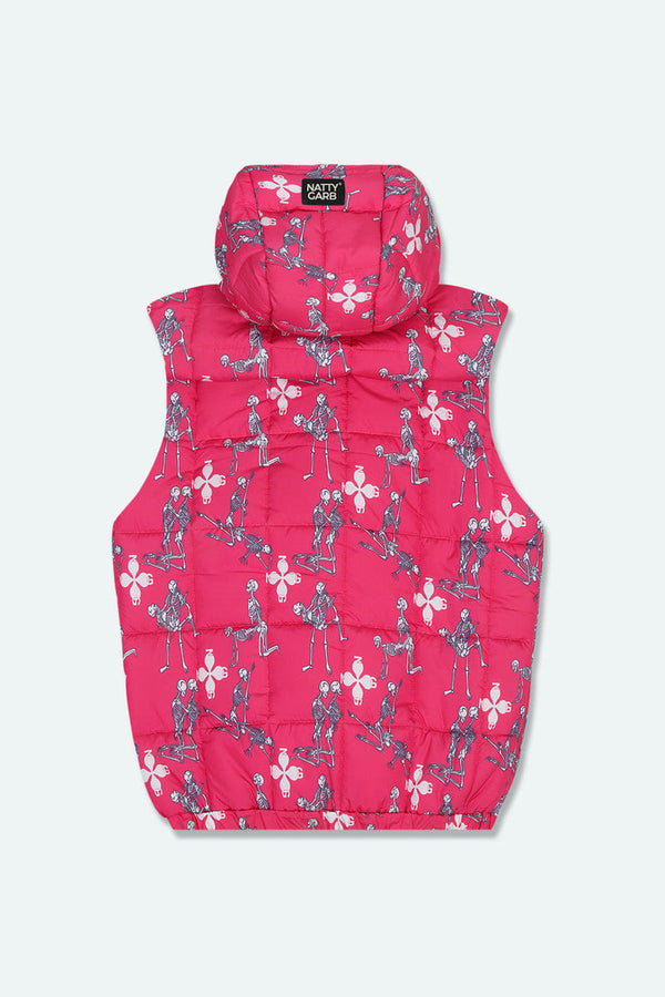 Natty Garb Natty Garb Night Of The Dead Quilted Gilet (Pink)