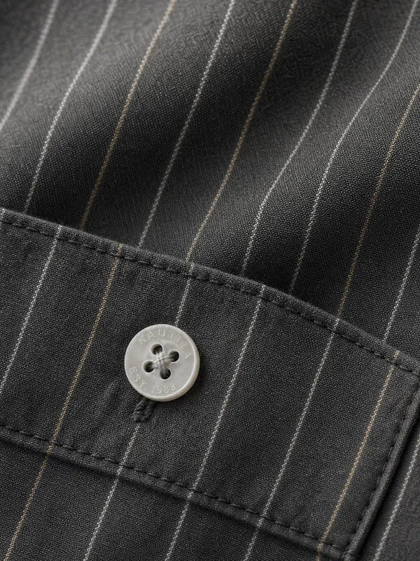 Alan Koch Alan Koch Classic Oxford Stripe Shirt – Charcoal