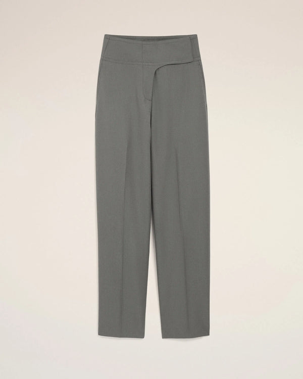 Ami Paris Ami Paris Amiparis Grey New Wool Wrapped Belted Trousers Women's