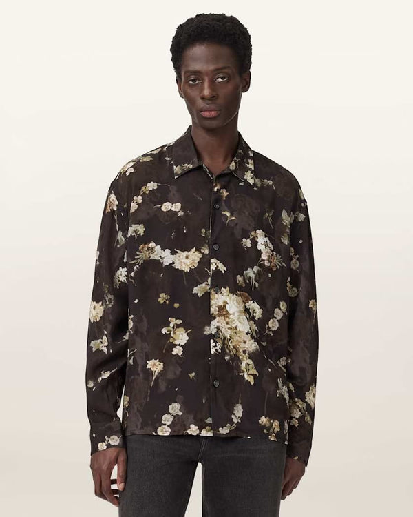 Allsaints Allsaints Armada Long Sleeve Shirt Jet Black