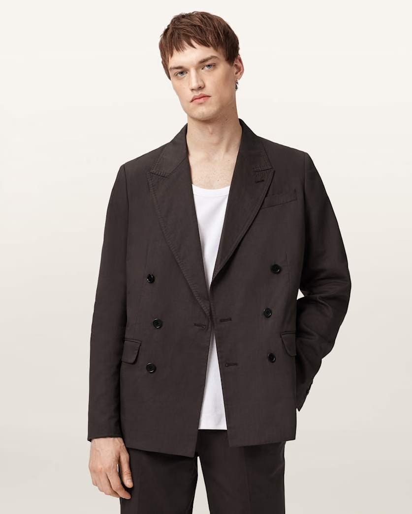 Allsaints Allsaints Newton Double Breasted Blazer Baked Brown