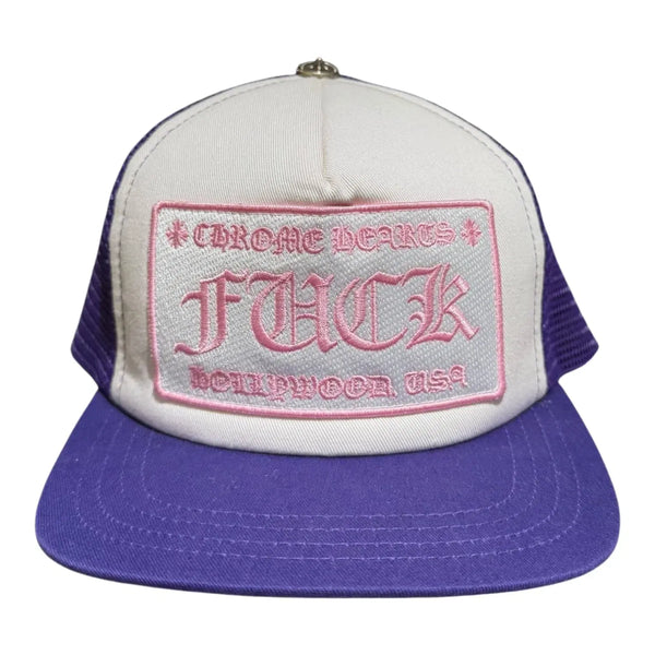 Chrome Hearts Chrome Hearts Fuck Hollywood Trucker Hat Purple Pink