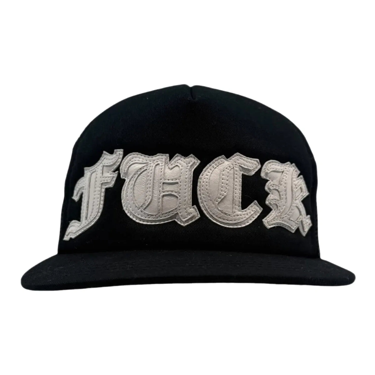 Chrome Hearts Chrome Hearts Fuck White Leather Patch Trucker Hat