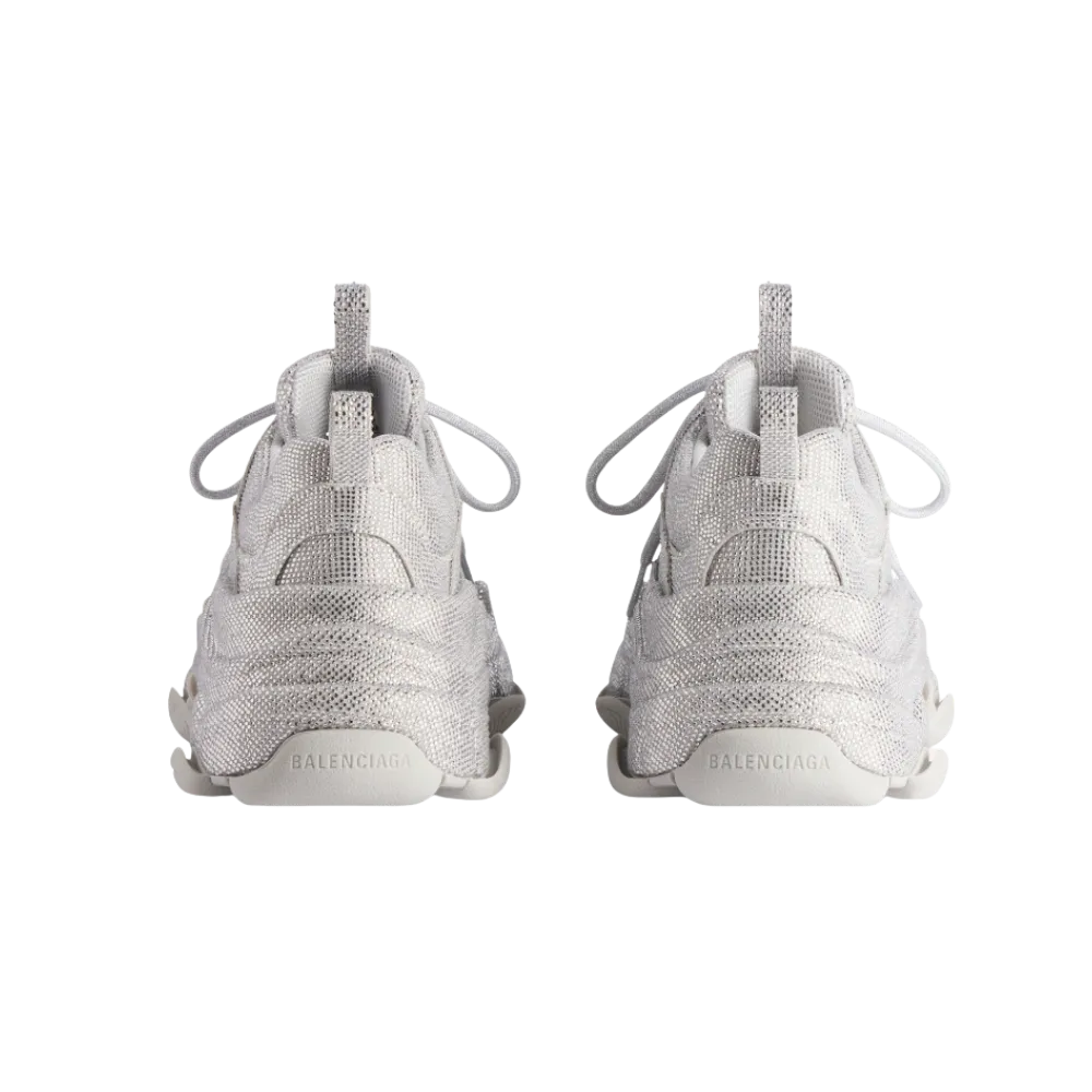 Balenciaga Triple S Sneaker With Rhinestones In Light Grey