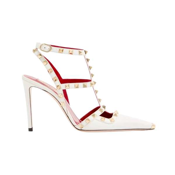 Valentino Rockstud Kidskin Pumps 100mm White