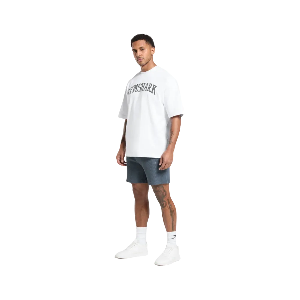Gymshark Waffle Shorts Oversized Fit Titanium Blue
