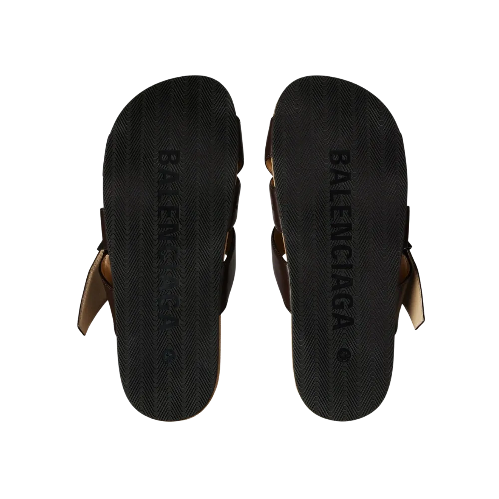 Balenciaga Belt Mule In Moka