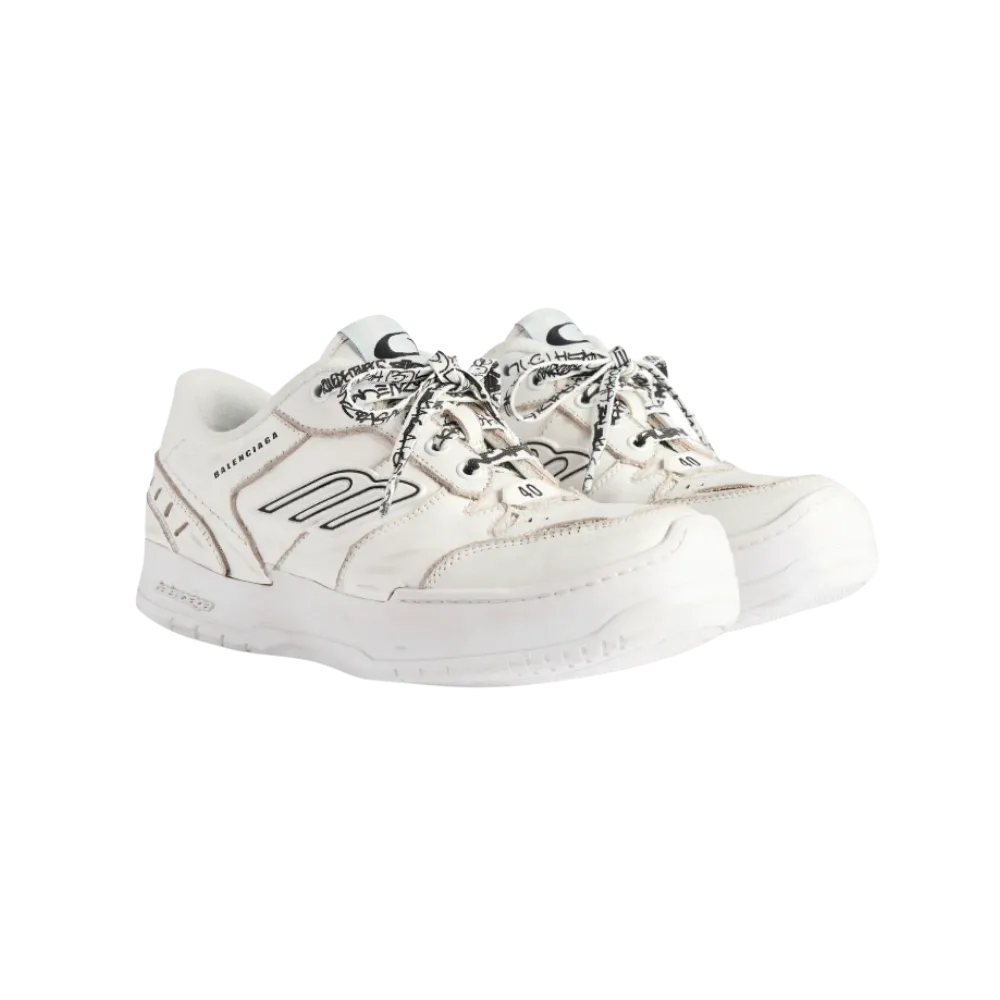 Balenciaga Hamptons Platform Sneaker In White