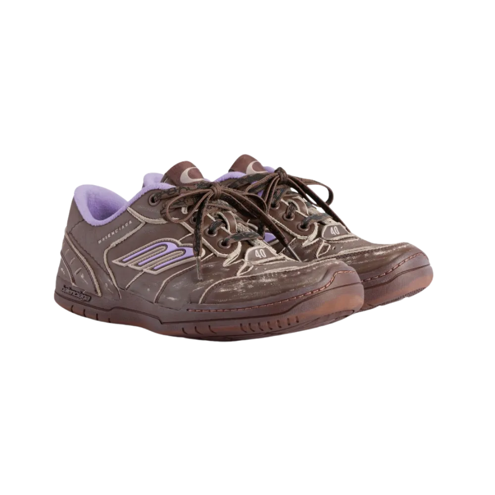 Balenciaga Hamptons Medium Worn-Out Sneaker In Brown