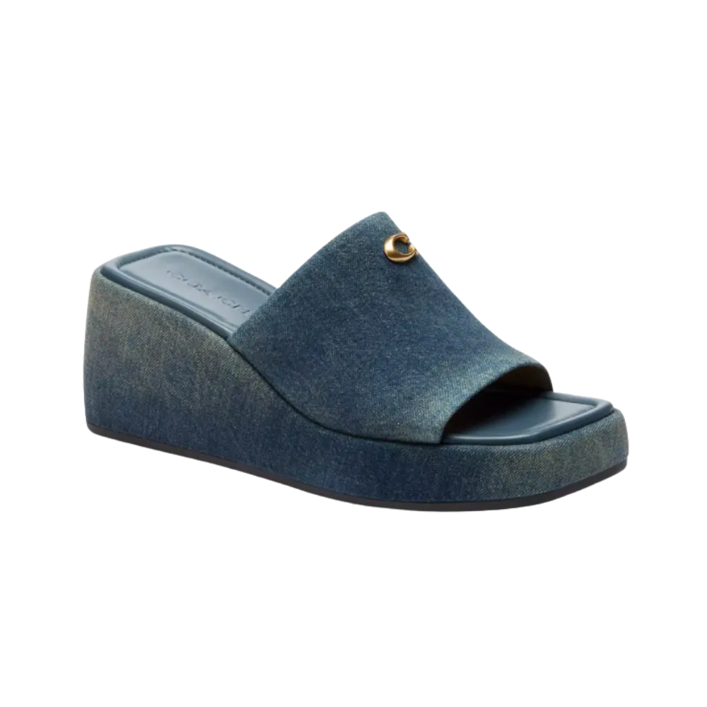 Coach Marie Platform In Loved Denim