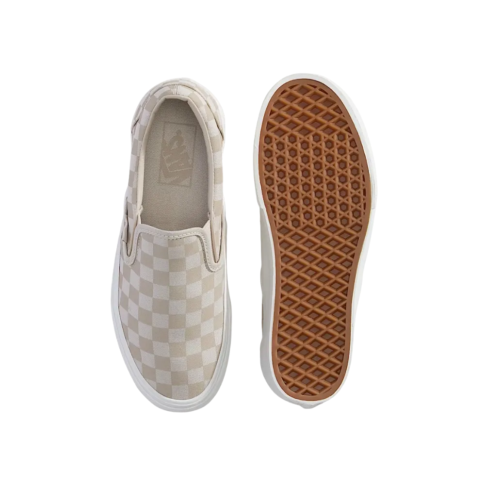 Vans Classic Slip-On Checkerboard Platform Shoe Checkerboard Mushroom Brown
